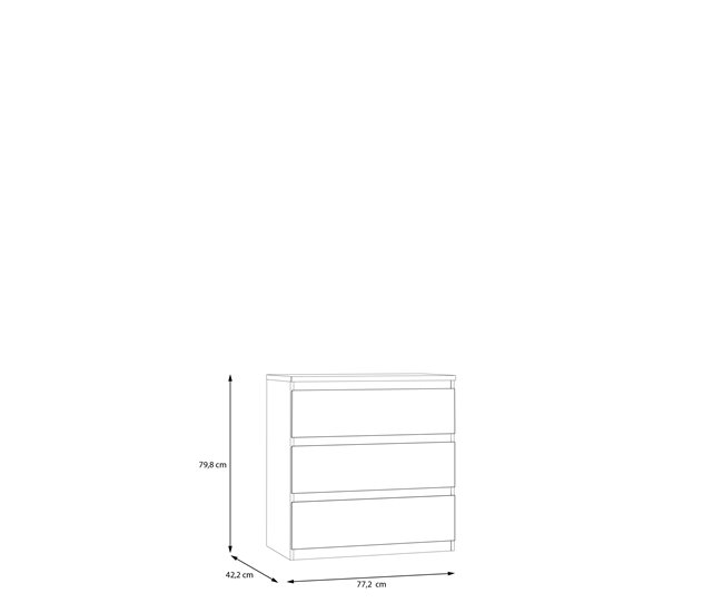Cómoda con 3 cajones NEVADA II Roble