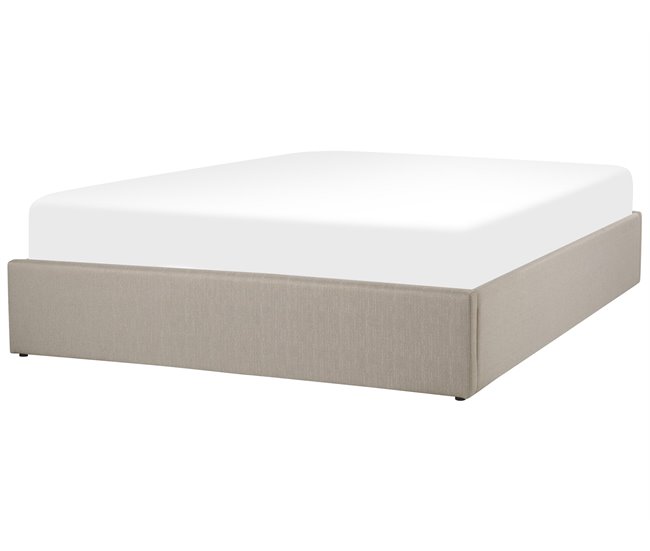 Beliani Cama con somier Poliéster DINAN 167x214 Beige