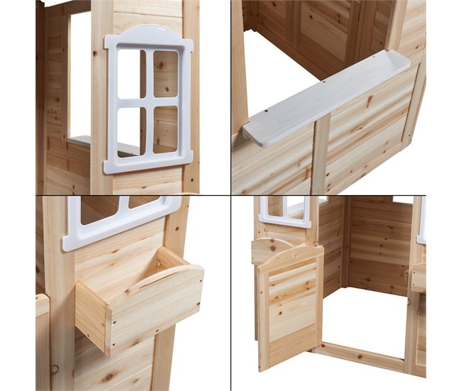 Casita infantil Acciano madera de abeto [casa.pro] Natural