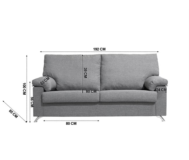 Sofá 3 plazas MATIS Gris