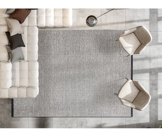 Alfombra FLORENCE 24021 glamour tejido plano flecos 175x270 Crema