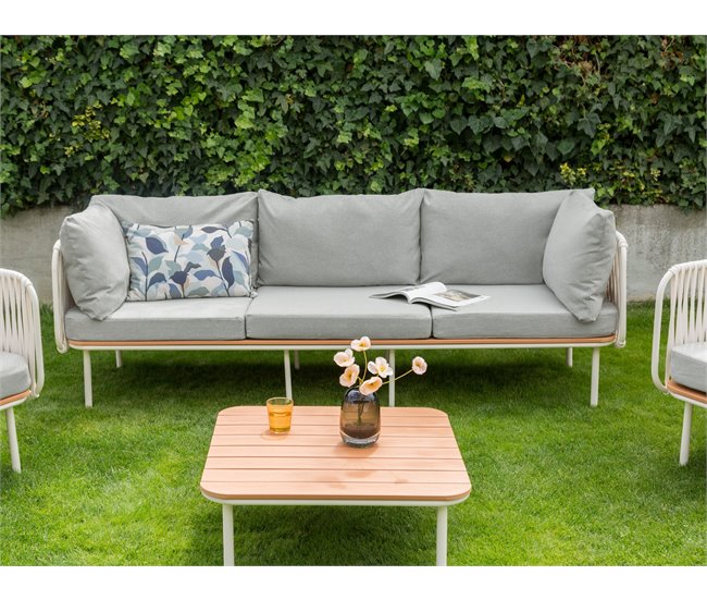 Beliani Sofá de jardín Aluminio SENISE Gris