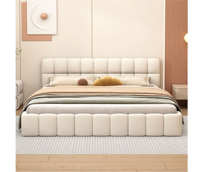 Cama, cama juvenil, cama doble, cama plana 150x213 Beige