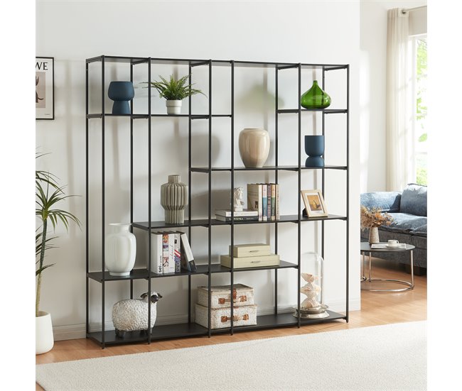 Estantería de pie Rælingen [en.casa] 180 Negro
