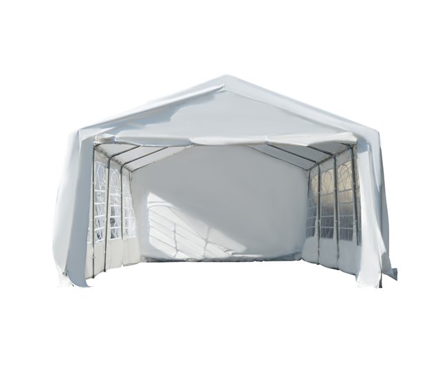 Carpa de Jardín Acero y PE Outsunny 800x400 Blanco