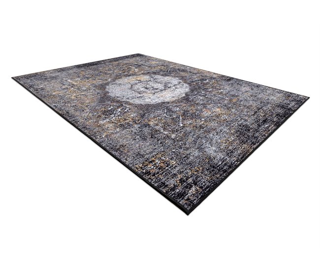Alfombra lavable MIRO 51453.805 Rosetón vintage 160x220 Gris Oscuro