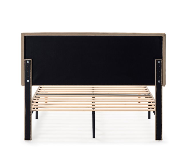 Estructura de cama tapizada Lauren 140x190 Beige