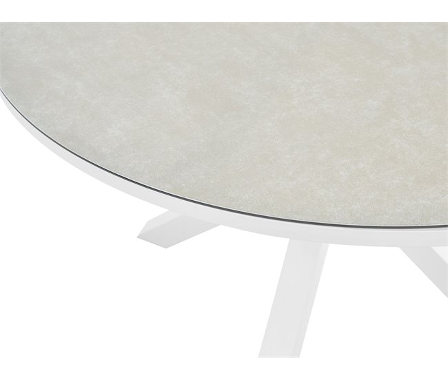 Beliani Conjunto de comedor MALETTO/GROSSETO Blanco/ Gris