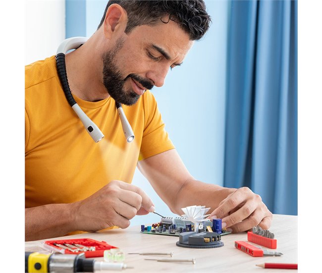 Luz de Lectura Recargable para Cuello Negro