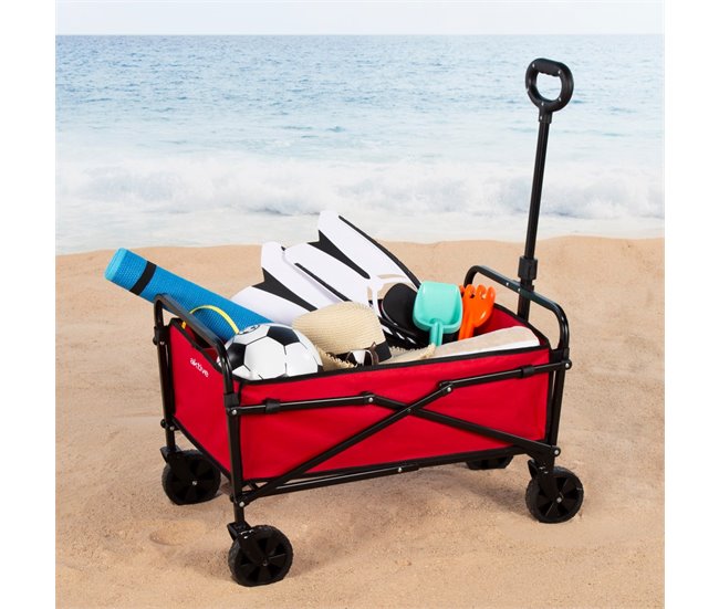 Aktive Carro playa plegable Rojo