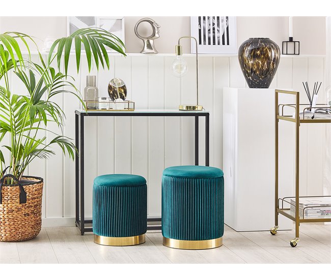 Conjunto de Puf MIRAMAR Beliani Azul/ Verde