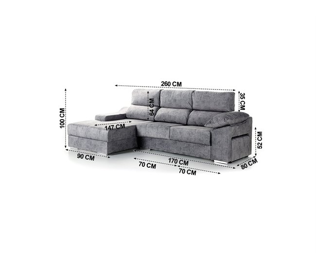 Chaise longue DANIELA II Antracita