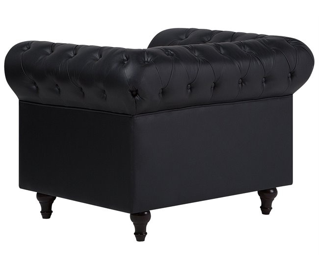 Beliani Sillón CHESTERFIELD Negro