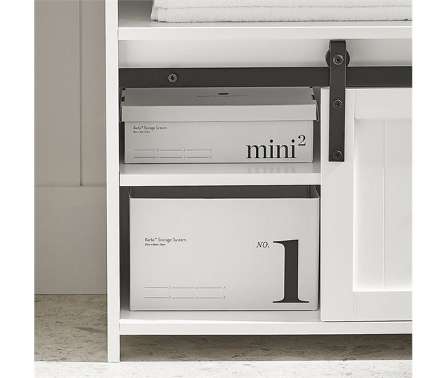Mueble para Debajo del Lavabo 3 Estante 1 Puerta BZR61-W SoBuy Blanco