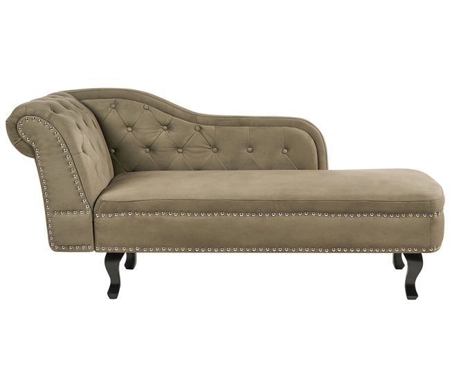 Beliani Chaise longue izquierdo Terciopelo NIMES Verde