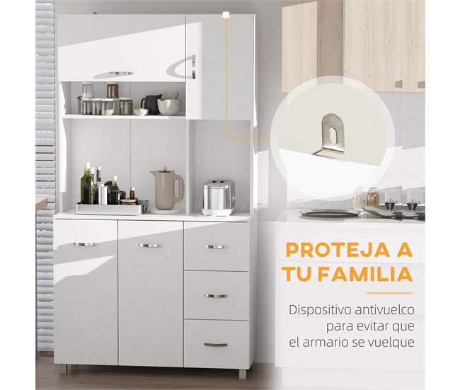 Alacena de Cocina Melamina de Madera HOMCOM, hogar - cocina 100 Blanco