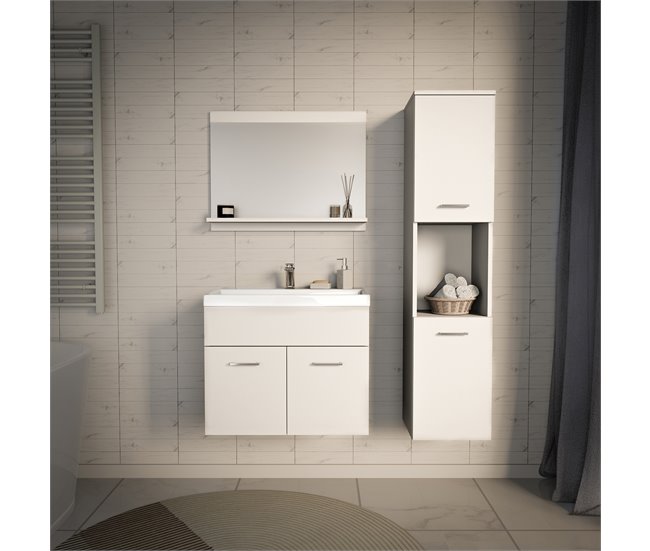 Conjunto de muebles de baño Krildihana 3 piezas [en.casa] 30 Blanco
