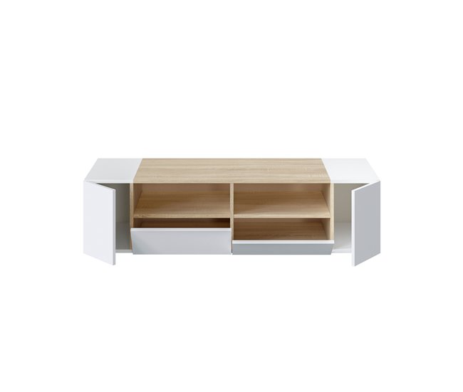 Mueble TV Tania 4 Puertas Color Blanco/Roble Blanco