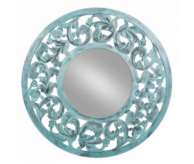 Espejo de madera Azul