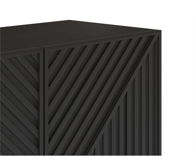 Mueble tv 161,2cm 4 puertas negro PETA Negro