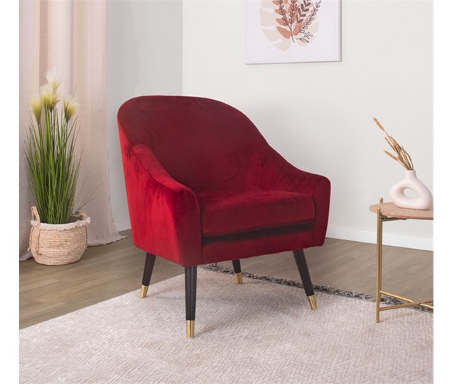 Sillón Decorativo RETRO color rojo Rojo