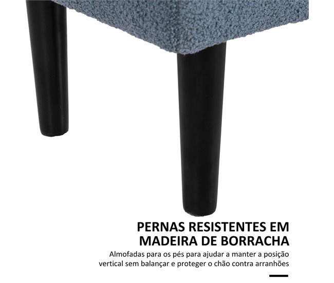 Baúl de Almacenaje Poliéster, Espuma, Madera Goma HOMCOM 38x95 Gris