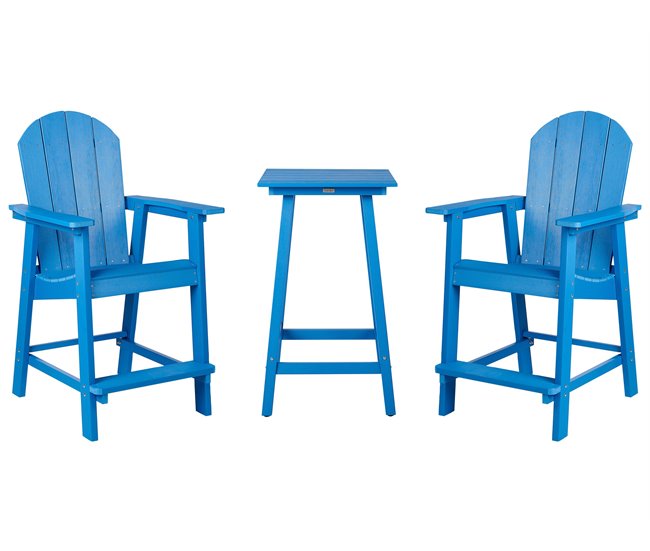 Beliani Conjunto bistro ADIRONDACK Azul
