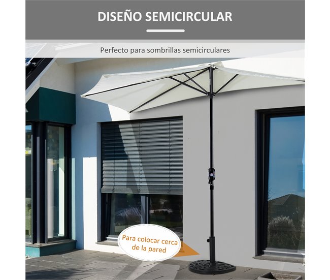 Base de Sombrilla HDPE y cemento Outsunny 50x32 Negro