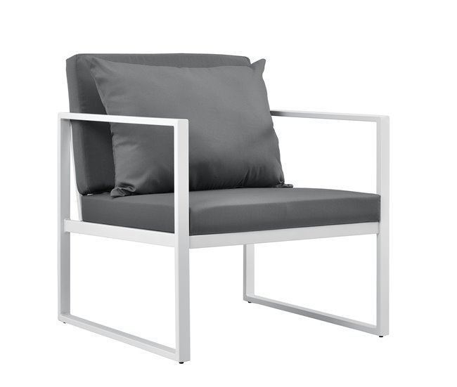 [casa.pro] 2 x sillón silla de jardín set de 2 muebles de jardín Blanco