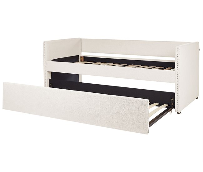 Beliani Cama nido Bouclé TROYES 99x213 Beige