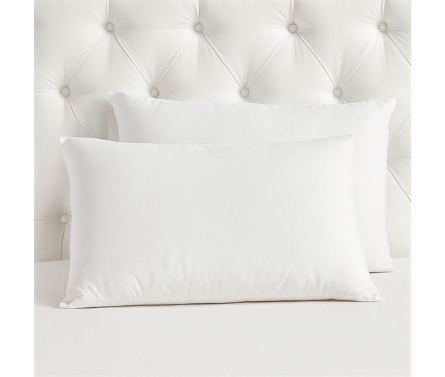 Pack 2 Almohadas Fibra y Viscoelástica Tejido Strech Aloe Vera 70x40 Blanco/ Gris