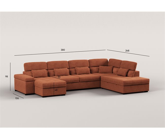 Rinconera con forma de U XXL STEWART Terracota