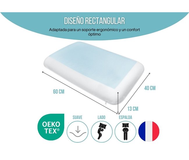 Almohada Rectangular Gel Refrescante Doble Cara Blanco