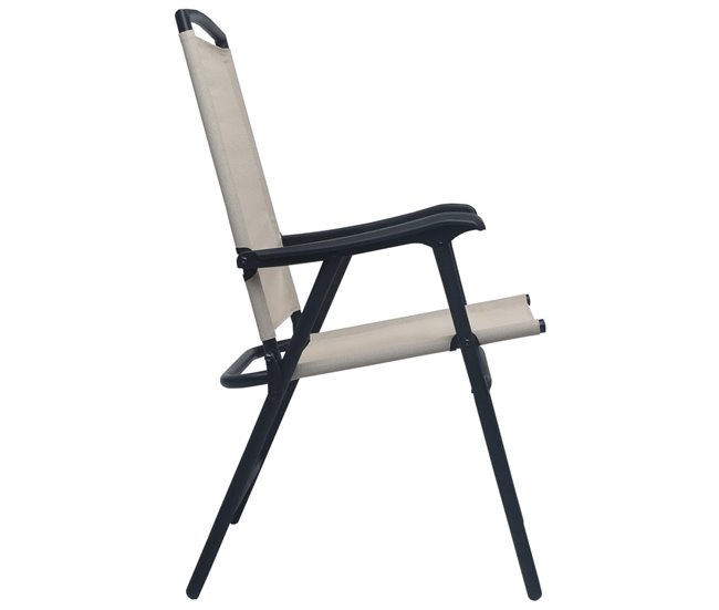 2 Sillas plegables de jardín de textilene Beige