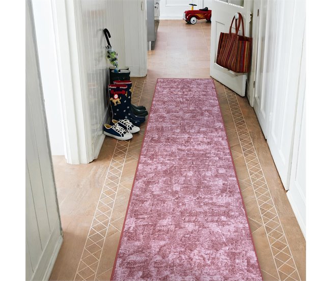 Alfombra de pasillo SOLID 60 HORMIGÓN 150x370 Rosa