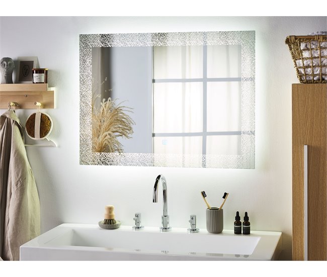 Beliani Espejo de baño NEXON Gris