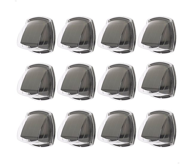 Aktive Set de 12 apliques solares LED 3 lúmenes IP44 Negro