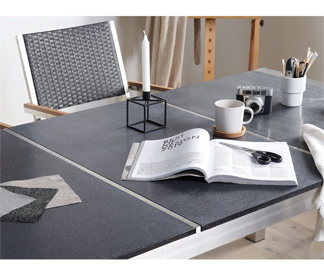 Beliani Conjunto de comedor GROSSETO Grafito