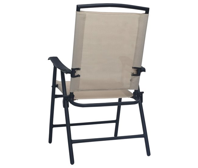 2 Sillas plegables de jardín de textilene Beige