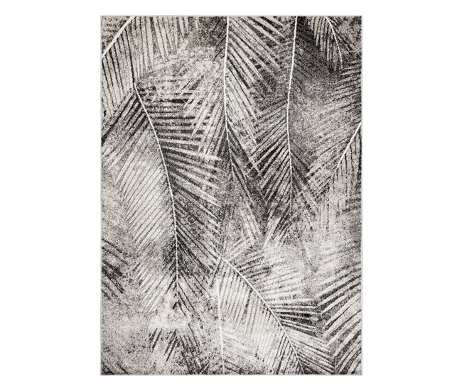 Alfombra MATEO 8035/944 Moderna hojas de palma estructural 140x190 Gris