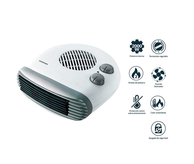 Calefactor-ventilador horizontal Infiniton HBP-320C - 2000W Blanco/ Gris