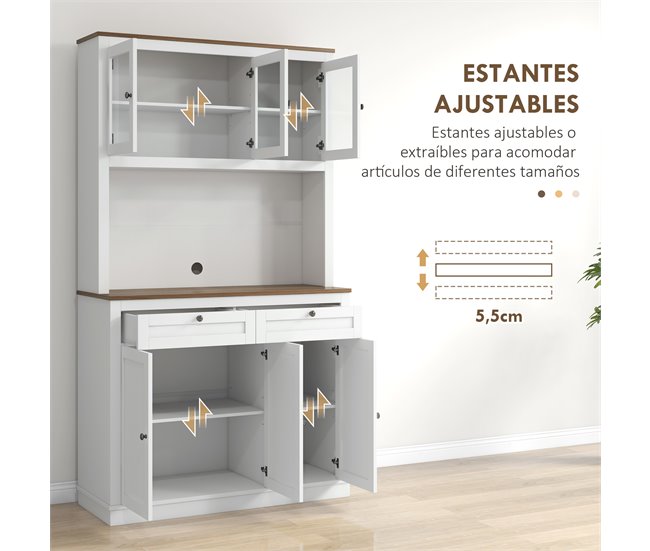 Alacena de Cocina MFD, Melamina de Madera HOMCOM, hogar - cocina Blanco
