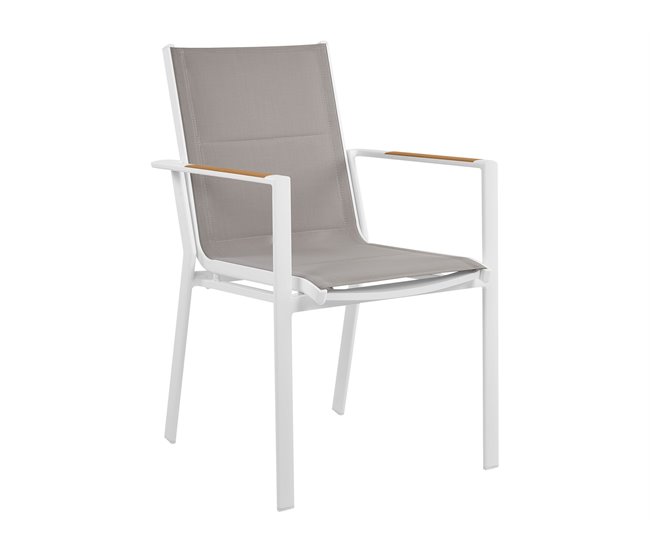 Beliani Conjunto de comedor VALCANETTO/BUSSETO Blanco/ Gris