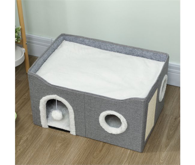 Casa para Gatos MDF, Sisal PawHut Gris