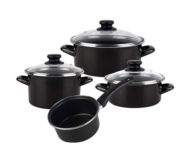 Magefesa Kenia Negra - Batería De Cocina 7 Piezas Negro