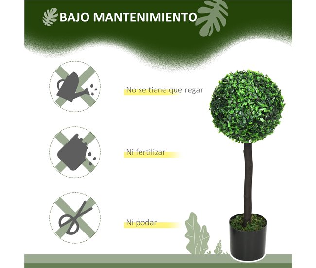 Planta Artificial PEVA, PE, Cemento, PP HOMCOM Verde