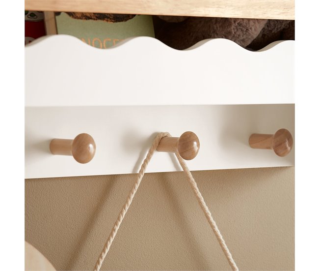 Librería Infantil de Pared con 5 ganchos SoBuy KMB78-W Blanco