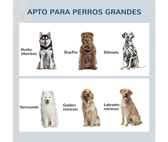 Comedero para Perros MDF, Acero Inoxidable PawHut Blanco
