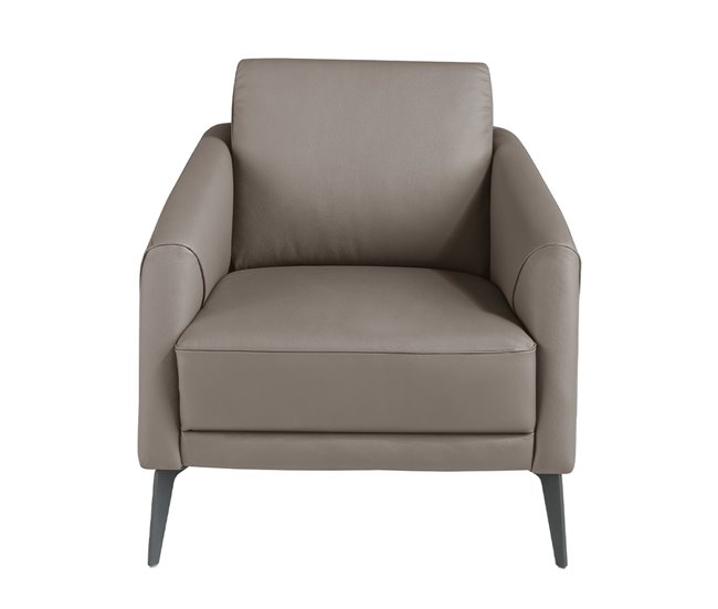 ANGEL CERDÁ Sillón moderno de piel Gris Oscuro