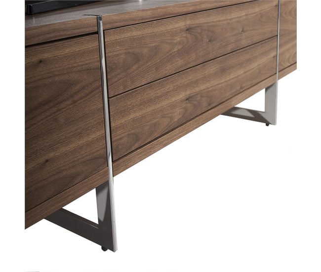 ANGEL CERDA Mueble TV nogal patas acero Nogal